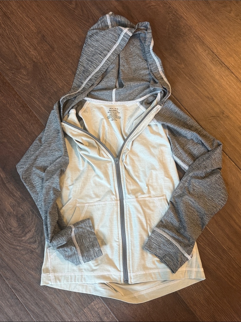 Hanna Andersson Two-Tone Gray Hooded Zip Jacket